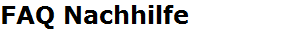 FAQ Nachhilfe